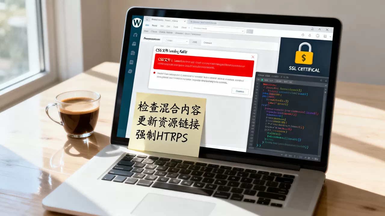 WordPress开启SSL后CSS无法加载怎么办？如何彻底解决混合内容报错