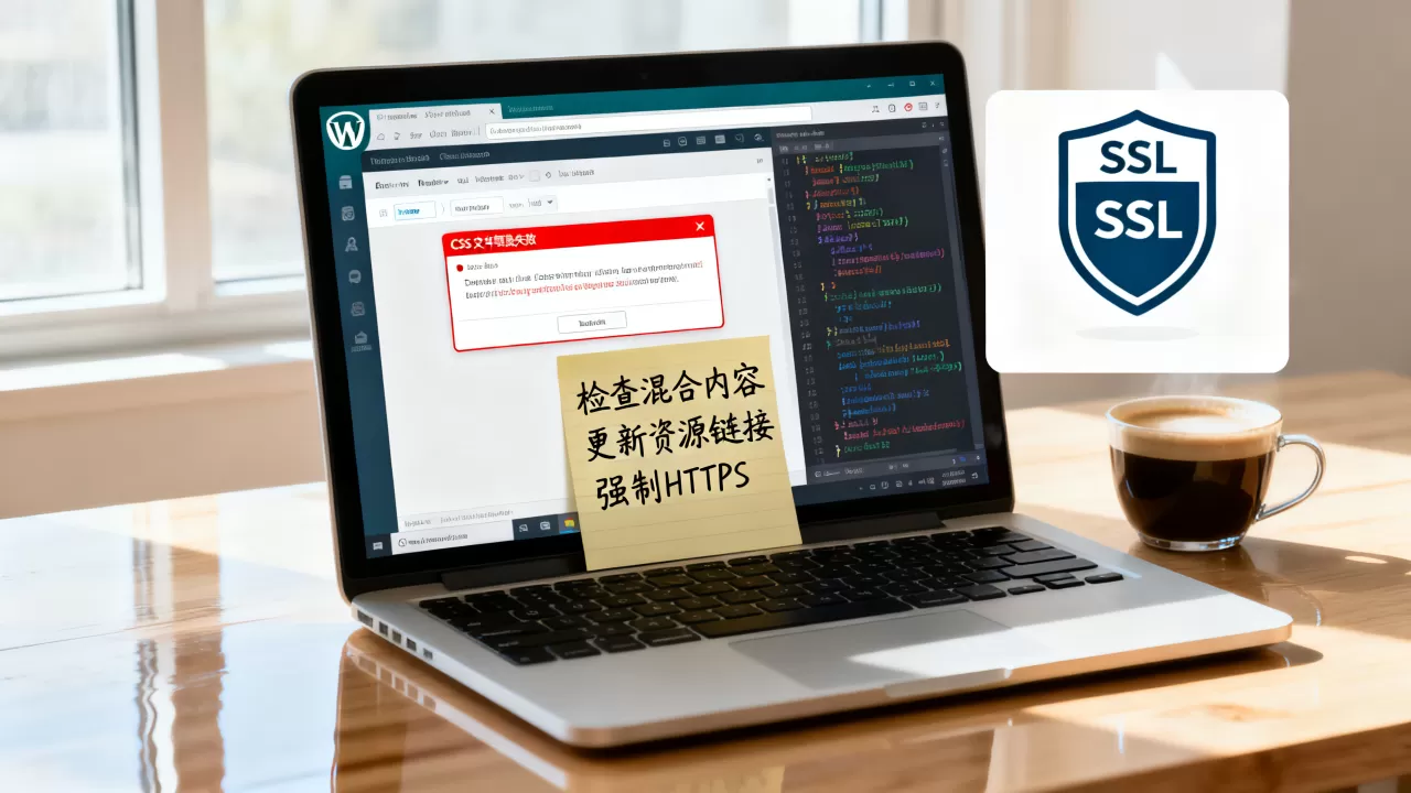 WordPress开启SSL后CSS无法加载怎么办？如何彻底解决混合内容报错