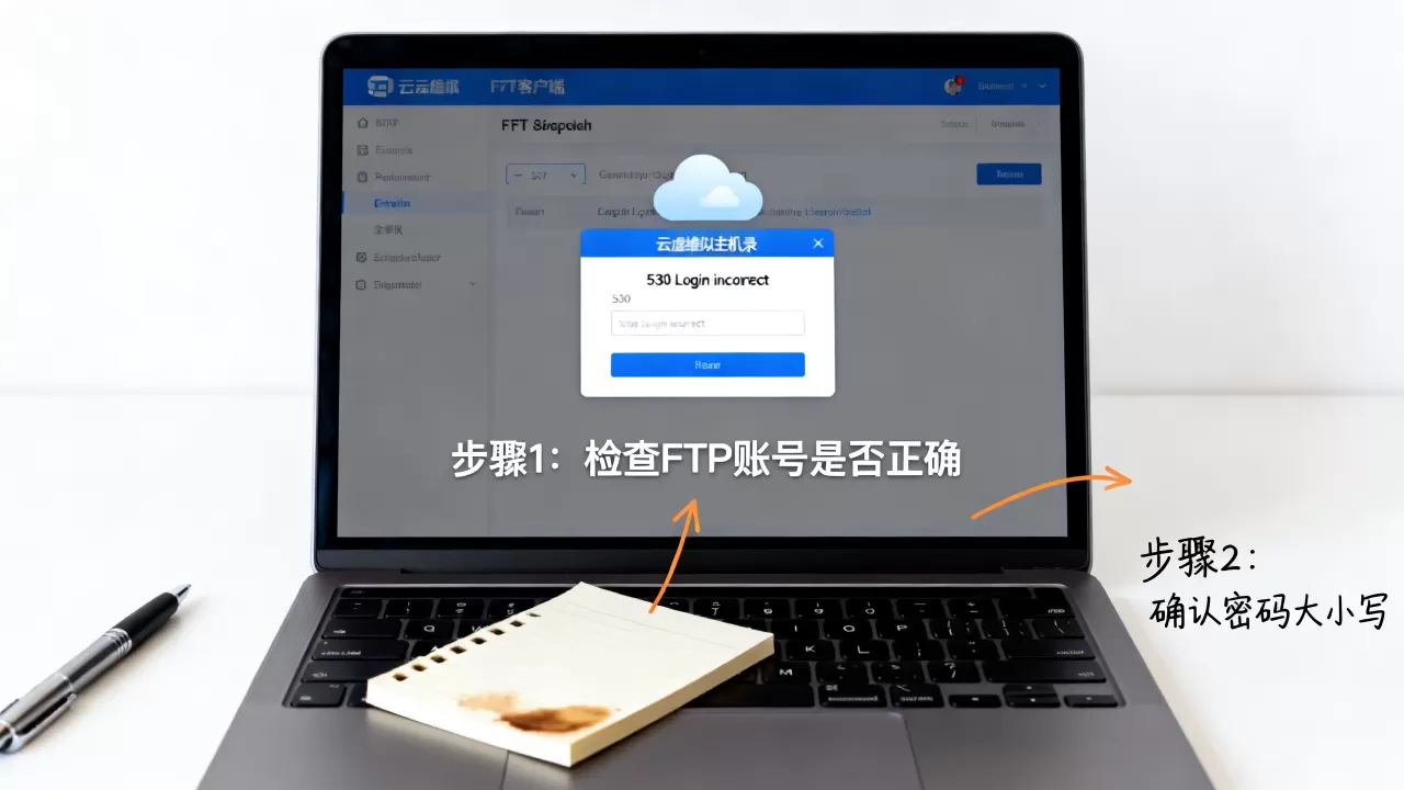 FTP连接云虚拟主机提示530 Login incorrect怎么解决?ftp登录密码错误怎么办 FTP连接云虚拟主机提示530 Login incorrect怎么解决?ftp登录密码错误怎么办