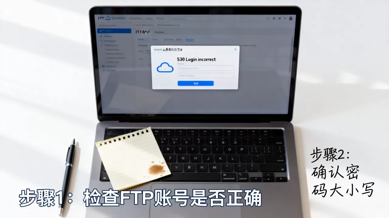 FTP连接云虚拟主机提示530 Login incorrect怎么解决?ftp登录密码错误怎么办 FTP连接云虚拟主机提示530 Login incorrect怎么解决?ftp登录密码错误怎么办