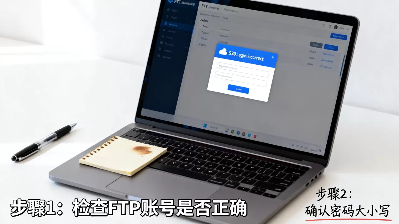 FTP连接云虚拟主机提示530 Login incorrect怎么解决?ftp登录密码错误怎么办 FTP连接云虚拟主机提示530 Login incorrect怎么解决?ftp登录密码错误怎么办