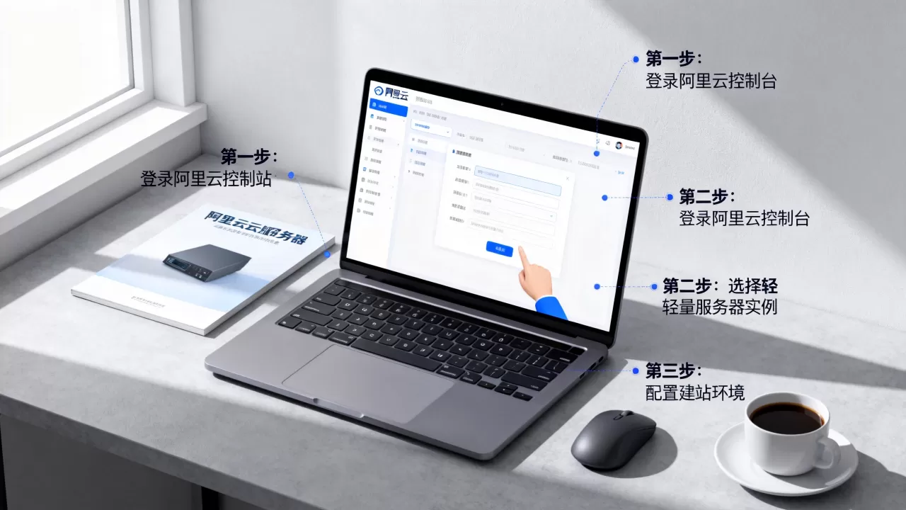 阿里云轻量服务器新手建站步骤是什么？