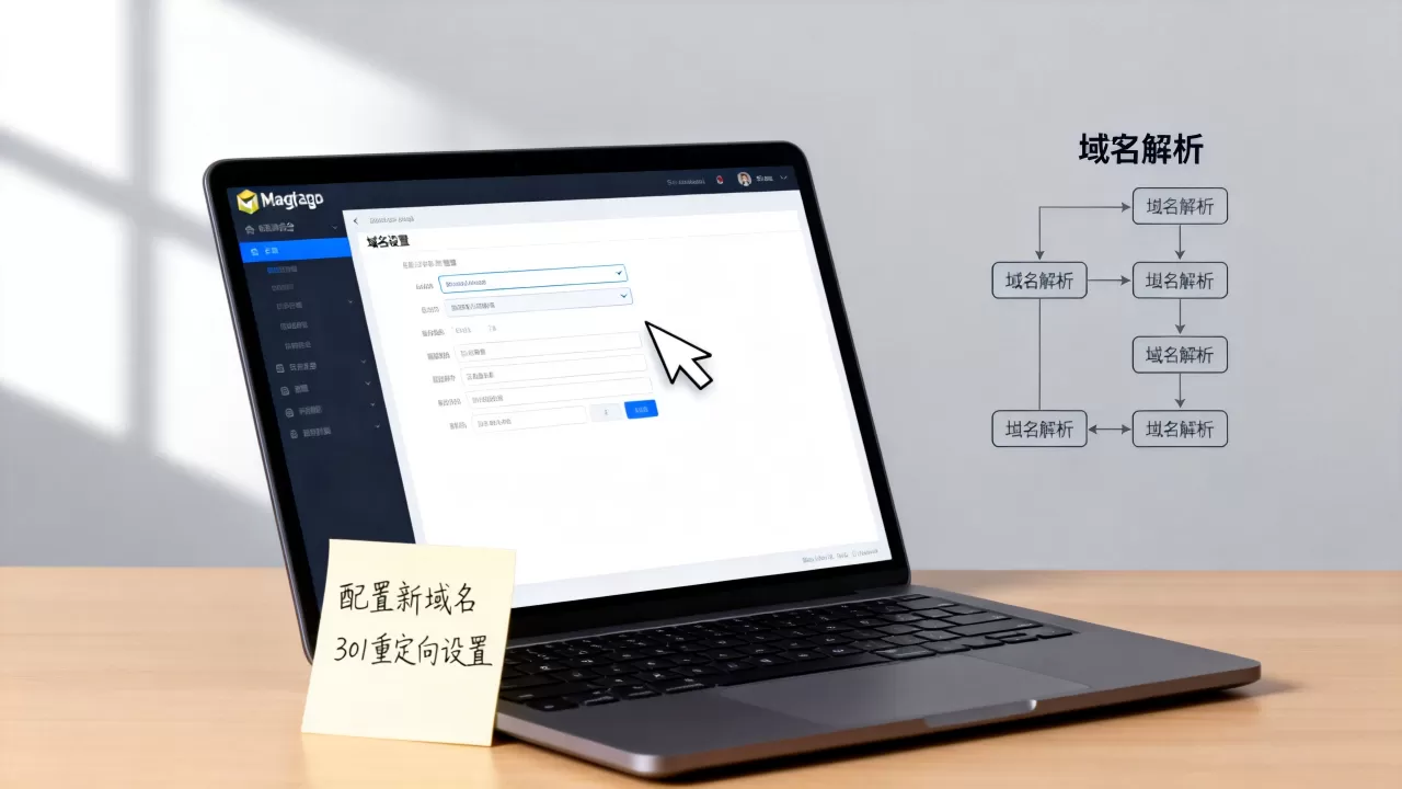 Magento如何配置新域名?更换域名后如何设置301重定向 Magento如何配置新域名?更换域名后如何设置301重定向