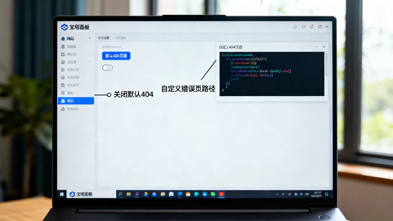 宝塔面板怎么关闭默认404页面？如何自定义404错误页