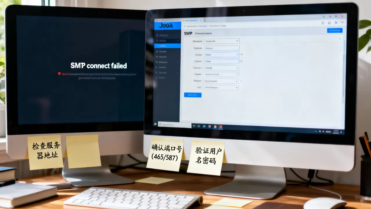 Joomla提示SMTP connect failed怎么修？joomla邮件发送失败解决方法