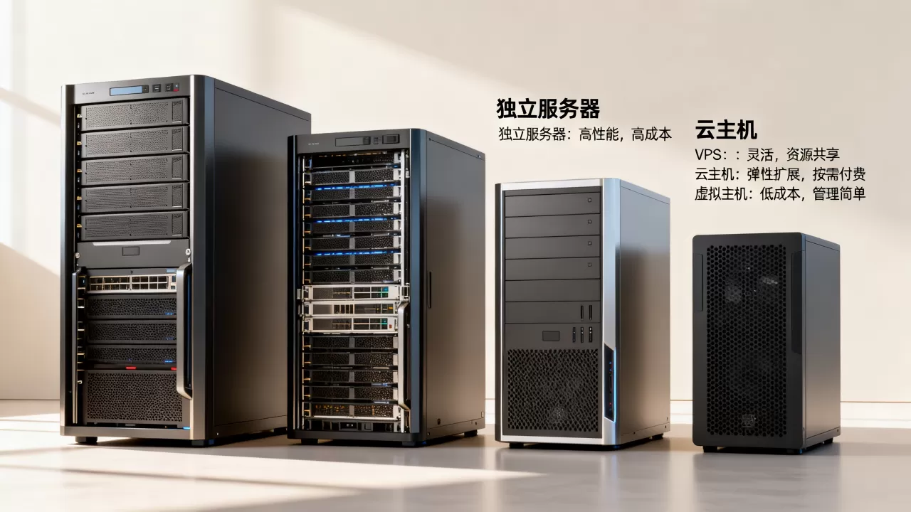 独立服务器,VPS,云主机,虚拟主机优缺点对比 独立服务器,VPS,云主机,虚拟主机优缺点对比