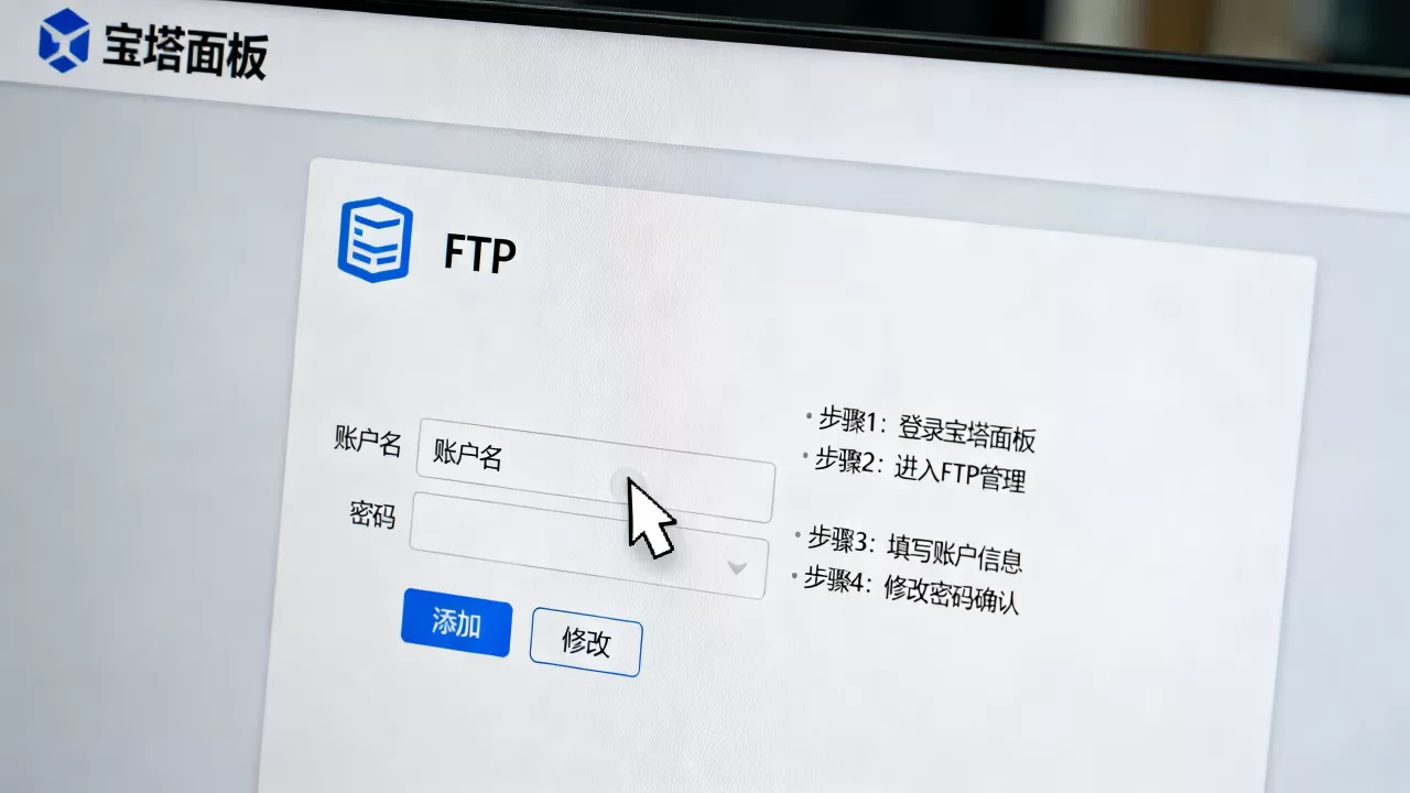 宝塔面板怎么添加FTP账户并改密码?宝塔面板添加FTP用户教程 宝塔面板怎么添加FTP账户并改密码?宝塔面板添加FTP用户教程