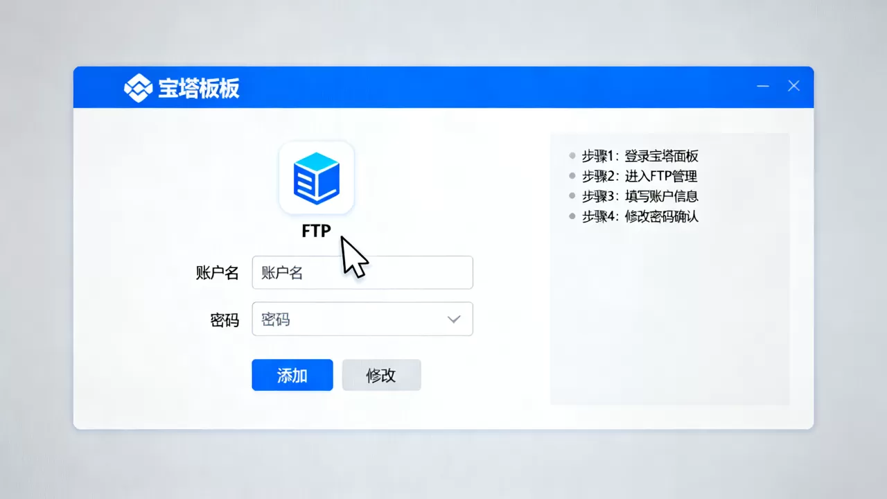 宝塔面板怎么添加FTP账户并改密码?宝塔面板添加FTP用户教程 宝塔面板怎么添加FTP账户并改密码?宝塔面板添加FTP用户教程