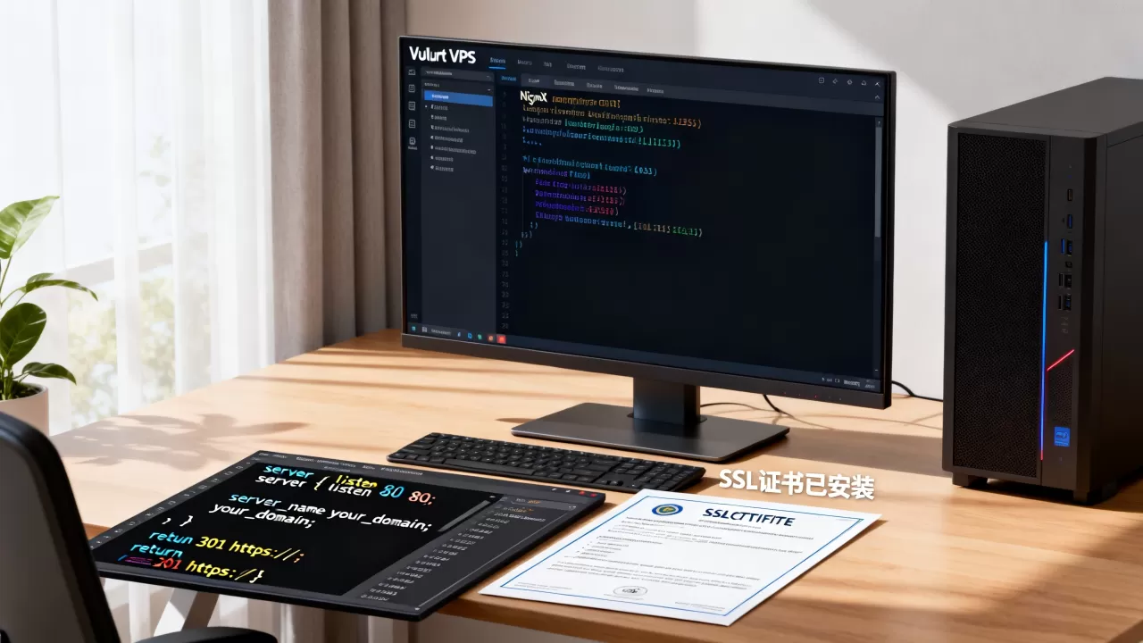 Nginx如何将http重定向到https?Vultr VPS教程配置SSL Nginx如何将http重定向到https?Vultr VPS教程配置SSL