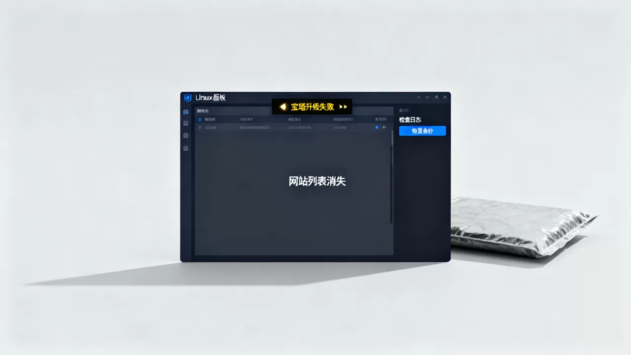 宝塔升级失败网站列表消失怎么办？linux面板升级后找不到网站