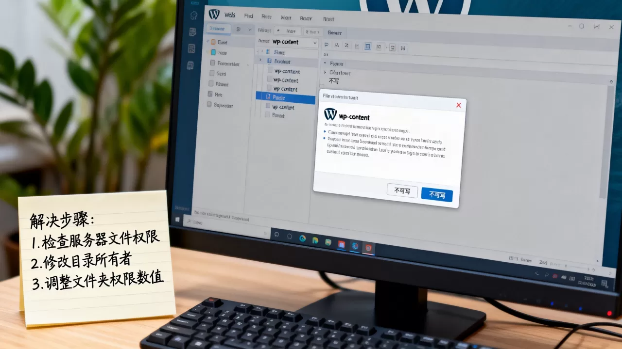 WordPress网站文件写入磁盘失败怎么办？如何解决wordpress权限不足