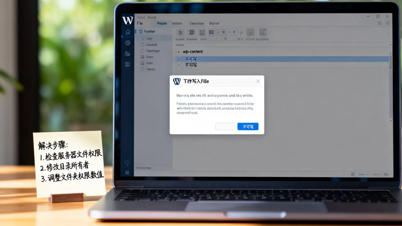 WordPress网站文件写入磁盘失败怎么办？如何解决wordpress权限不足