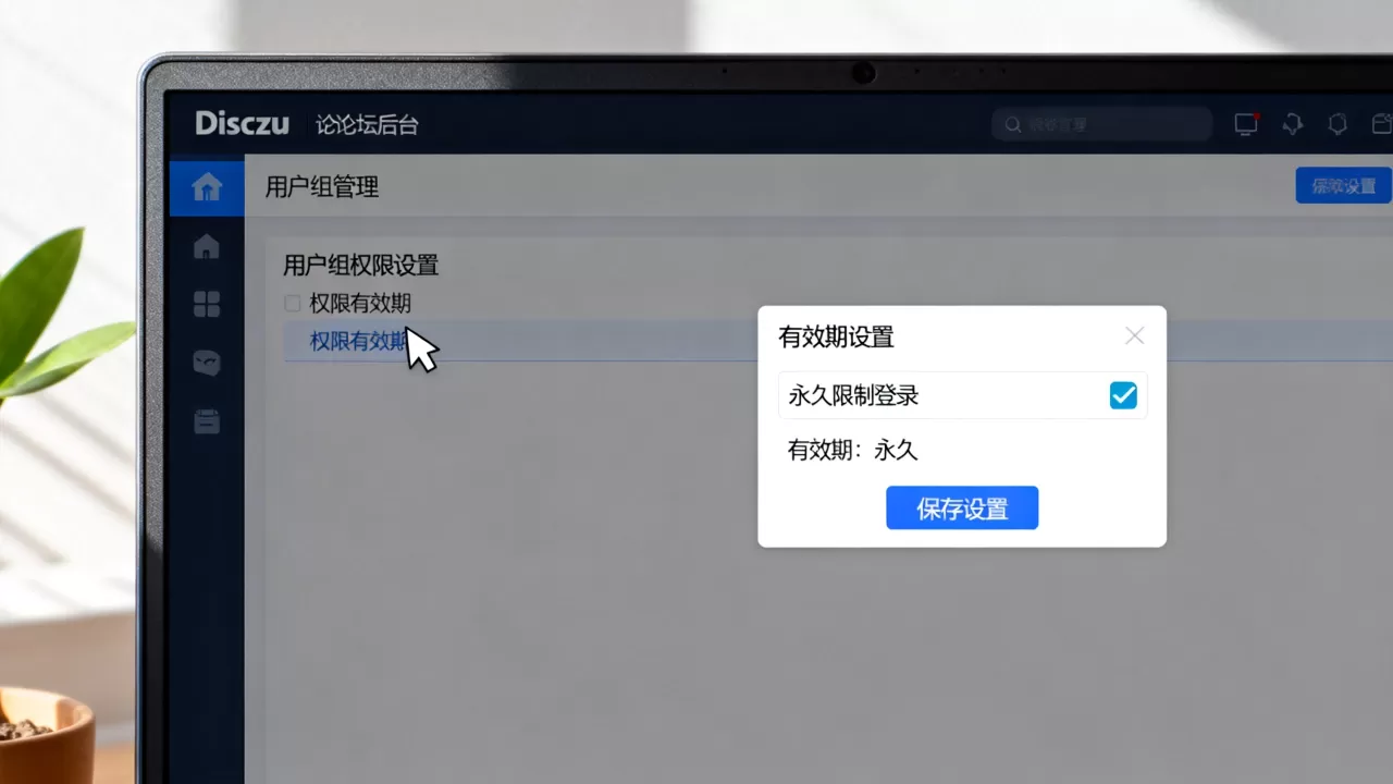Discuz论坛用户权限有效期怎么设置？如何永久限制用户登录