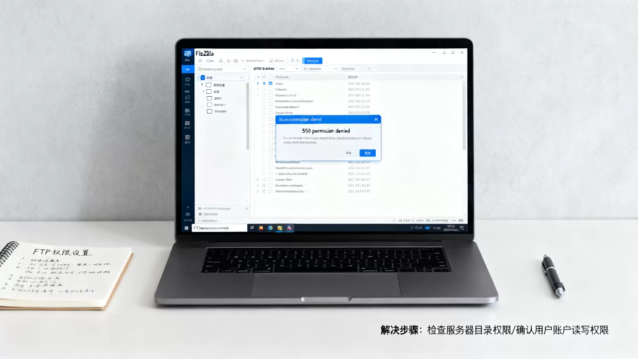 FileZilla创建文件夹报550错误怎么解决？ftp上传550 permission denied