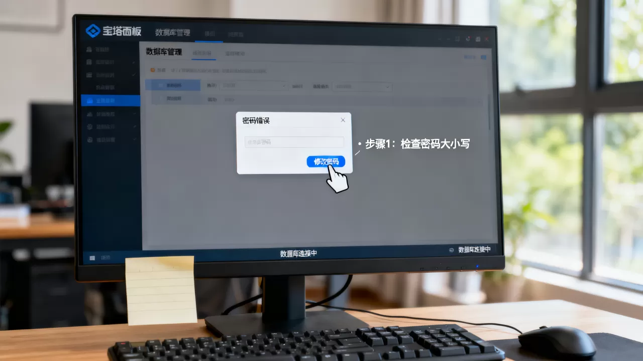 宝塔面板数据库管理密码错误的解决方法 宝塔面板数据库管理密码错误的解决方法