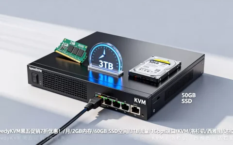 SpeedyKVM黑五促销7折优惠！$7/月/2GB内存/60GB SSD空间/3TB流量/1Gbps端口/KVM/洛杉矶/西雅图/达拉斯等