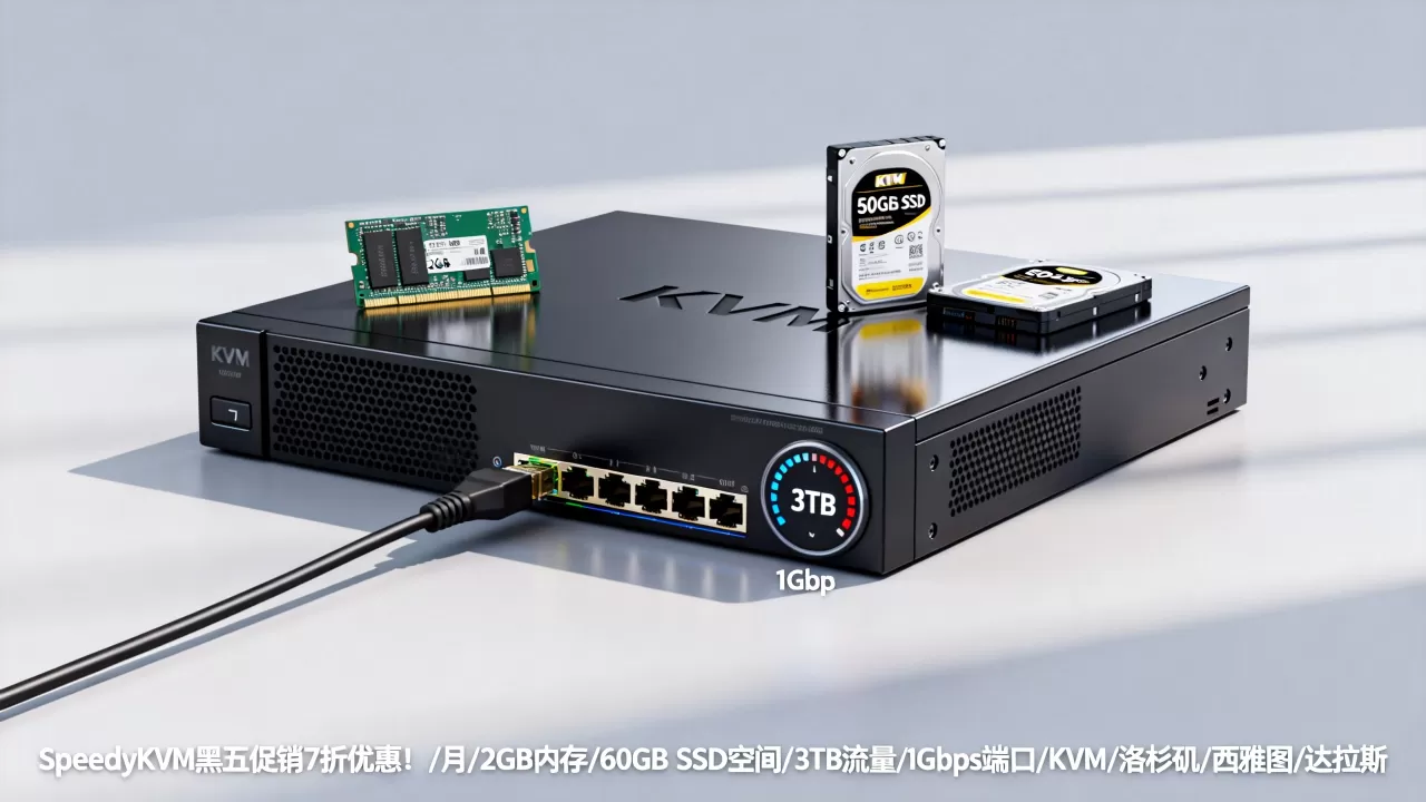 SpeedyKVM黑五促销7折优惠!/月/2GB内存/60GB SSD空间/3TB流量/1Gbps端口/KVM/洛杉矶/西雅图/达拉斯等 SpeedyKVM黑五促销7折优惠!/月/2GB内存/60GB SSD空间/3TB流量/1Gbps端口/KVM/洛杉矶/西雅图/达拉斯等