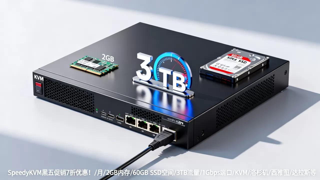 SpeedyKVM黑五促销7折优惠!/月/2GB内存/60GB SSD空间/3TB流量/1Gbps端口/KVM/洛杉矶/西雅图/达拉斯等 SpeedyKVM黑五促销7折优惠!/月/2GB内存/60GB SSD空间/3TB流量/1Gbps端口/KVM/洛杉矶/西雅图/达拉斯等