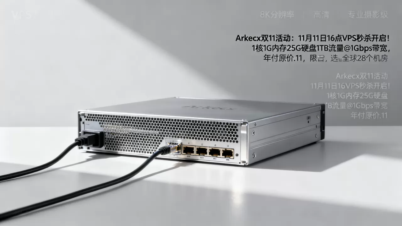 Arkecx双11活动:11月11日16点VPS秒杀开启!1核1G内存25G硬盘1TB流量@1Gbps带宽,年付原价0只要.11,限量30台,可选全球28个机房 Arkecx双11活动:11月11日16点VPS秒杀开启!1核1G内存25G硬盘1TB流量@1Gbps带宽,年付原价0只要.11,限量30台,可选全球28个机房