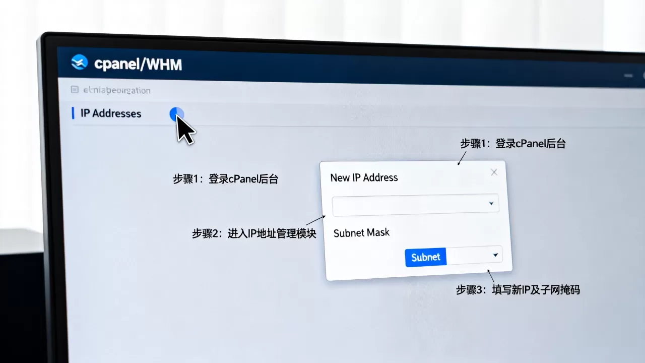 cPanel/WHM如何添加IP地址?添加IP地址的具体步骤 cPanel/WHM如何添加IP地址?添加IP地址的具体步骤