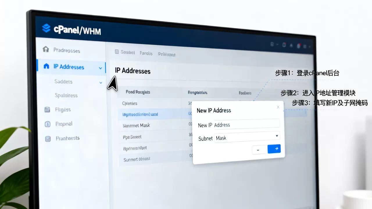 cPanel/WHM如何添加IP地址?添加IP地址的具体步骤 cPanel/WHM如何添加IP地址?添加IP地址的具体步骤