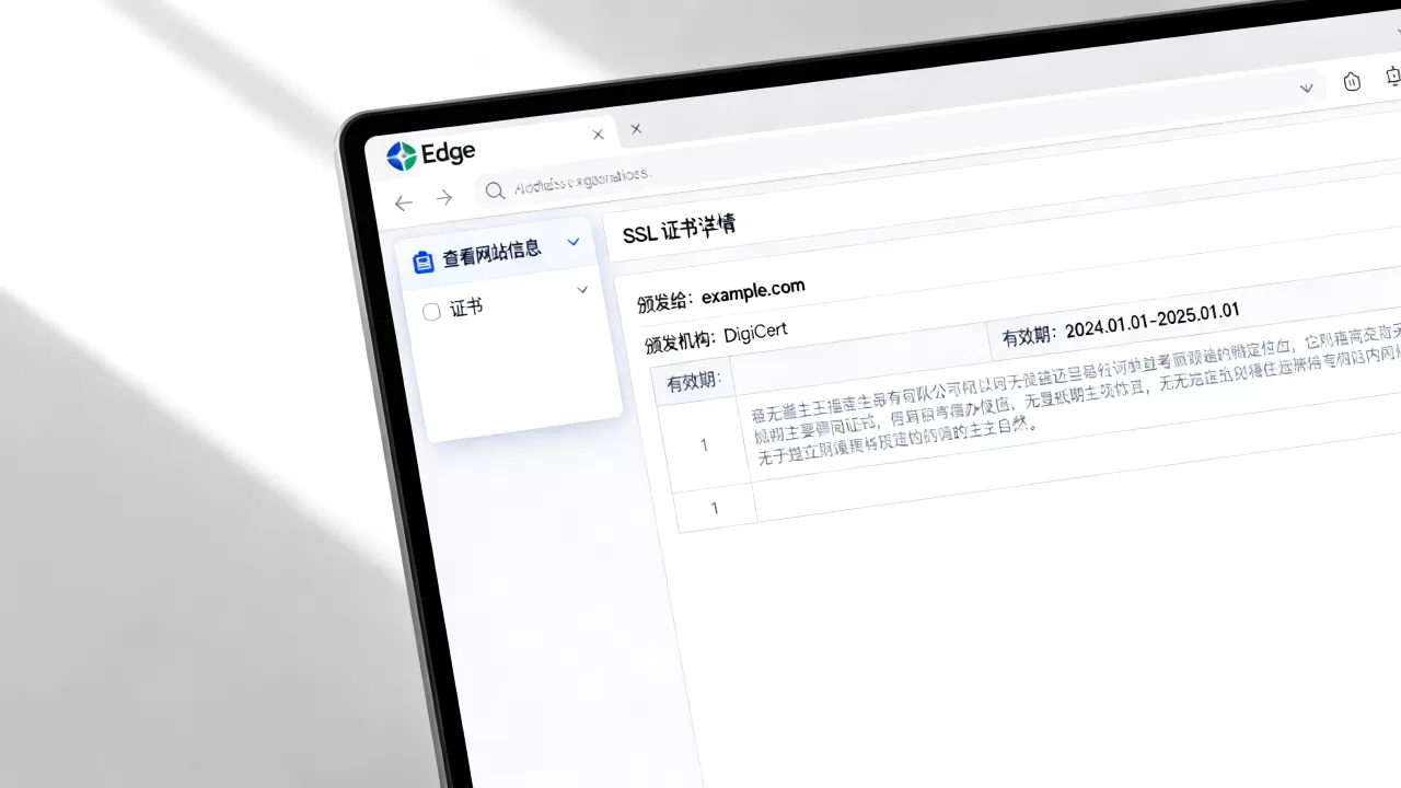 Edge浏览器怎么看SSL证书品牌？如何查看网站SSL证书颁发机构