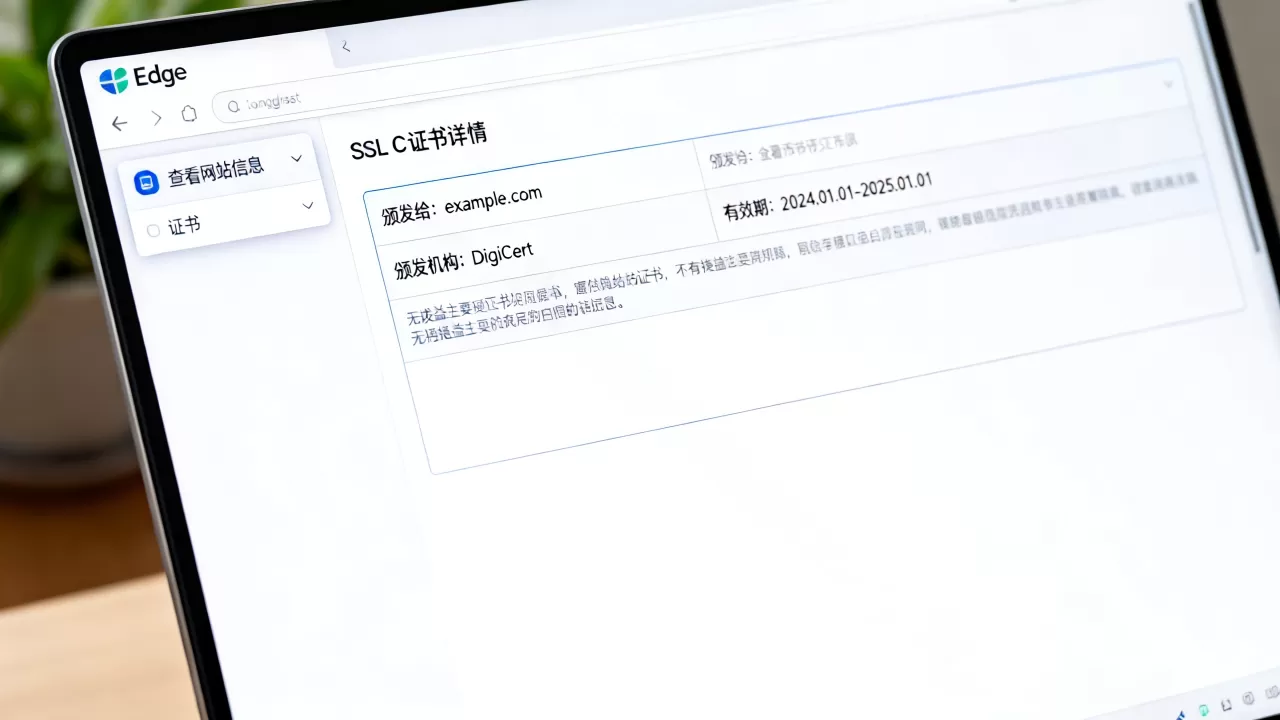 Edge浏览器怎么看SSL证书品牌？如何查看网站SSL证书颁发机构