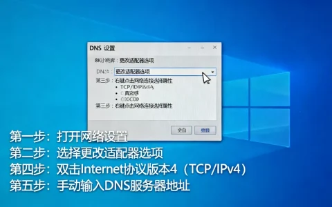 Windows怎么修改DNS？电脑DNS设置教程