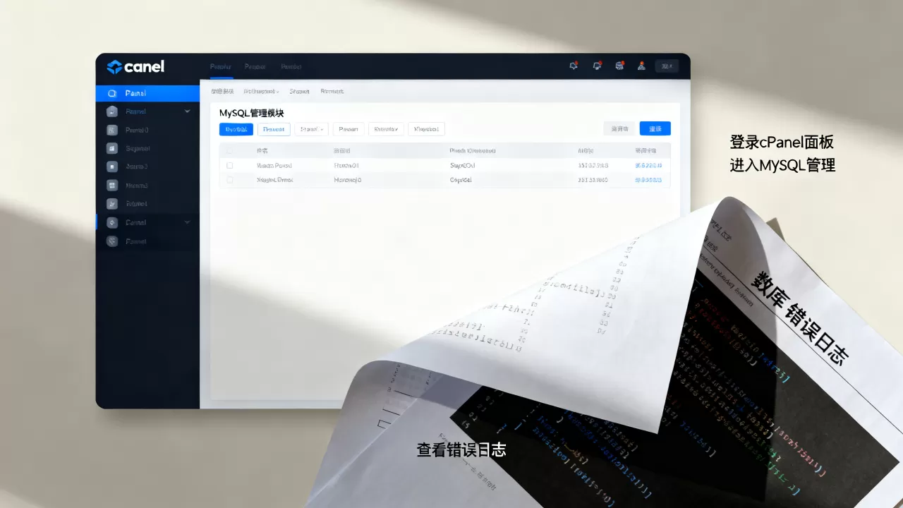 cPanel面板MySQL报错怎么查?如何查看数据库错误日志 cPanel面板MySQL报错怎么查?如何查看数据库错误日志