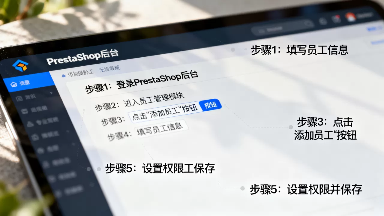 PrestaShop如何创建员工账户？后台添加员工账号步骤