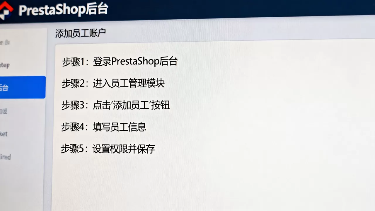 PrestaShop如何创建员工账户？后台添加员工账号步骤