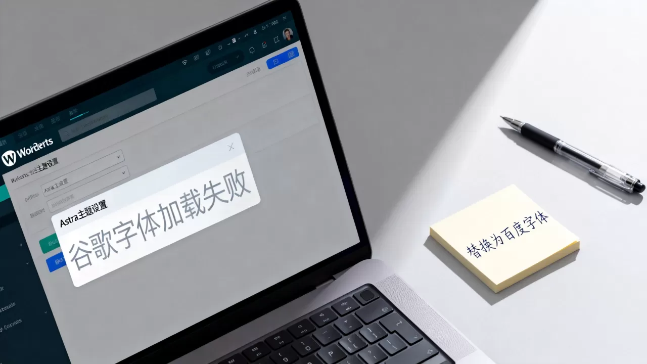 Astra主题为何加载不了谷歌字体？WordPress如何替换百度字体