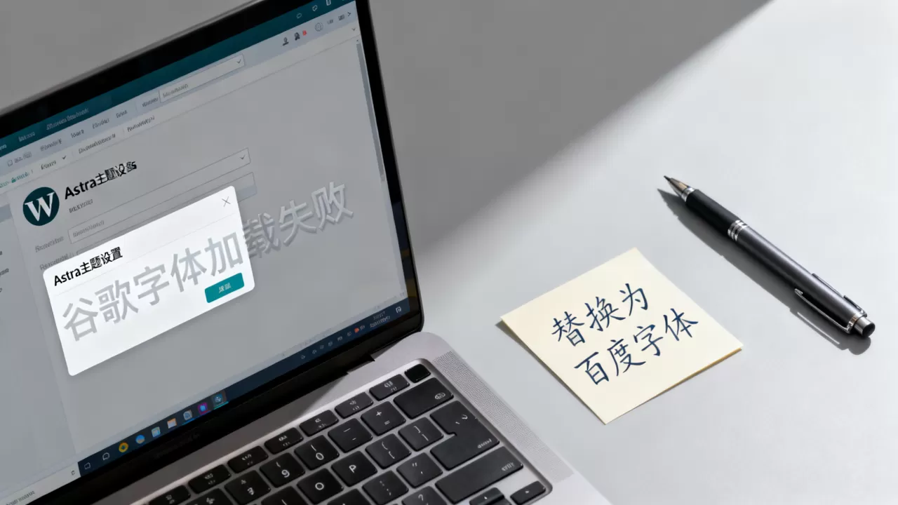 Astra主题为何加载不了谷歌字体？WordPress如何替换百度字体