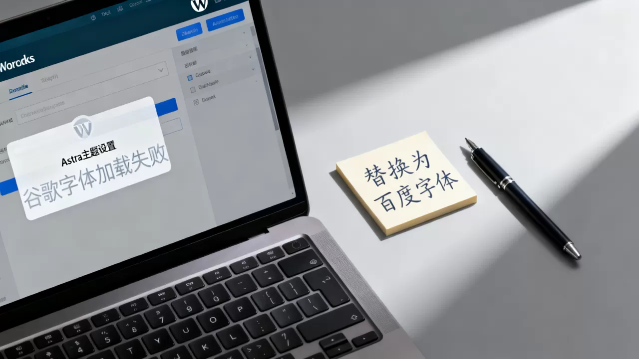 Astra主题为何加载不了谷歌字体？WordPress如何替换百度字体
