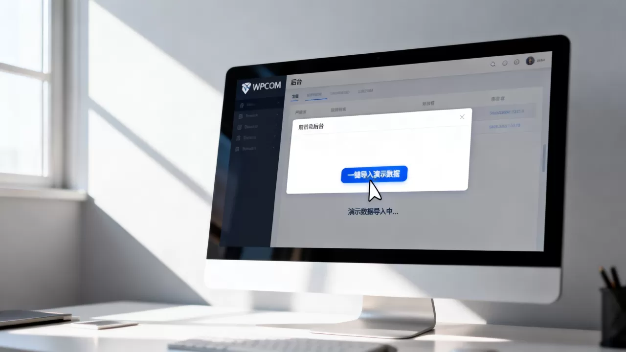 WPCOM主题如何一键导入演示数据