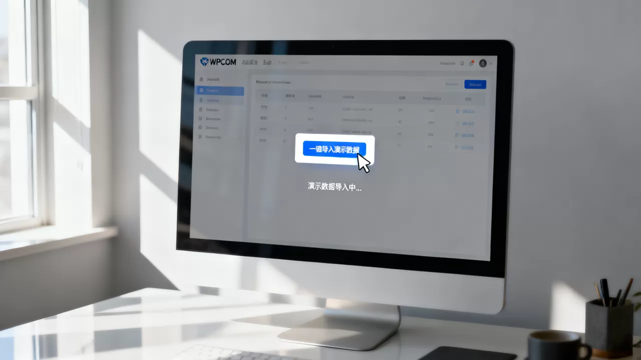 WPCOM主题如何一键导入演示数据