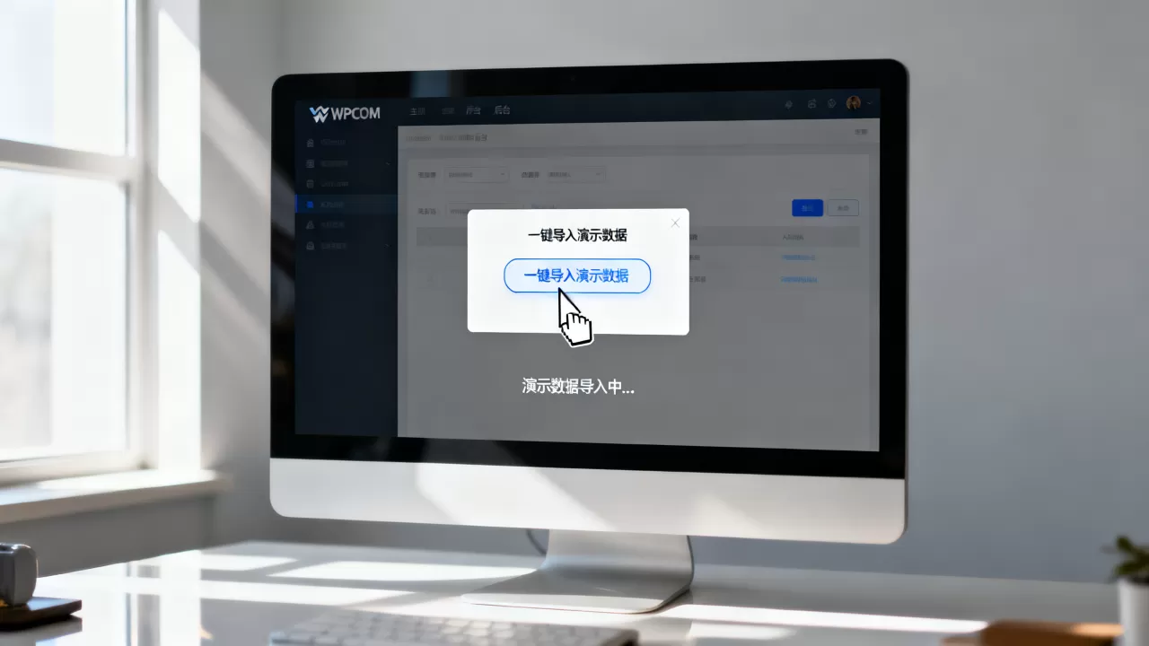 WPCOM主题如何一键导入演示数据