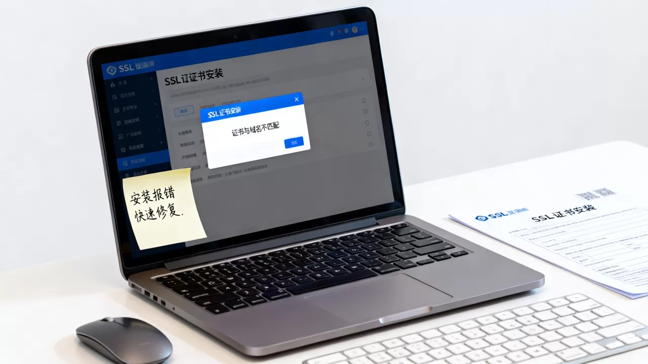 SSL证书与域名不匹配怎么解决？证书安装报错怎么快速修复