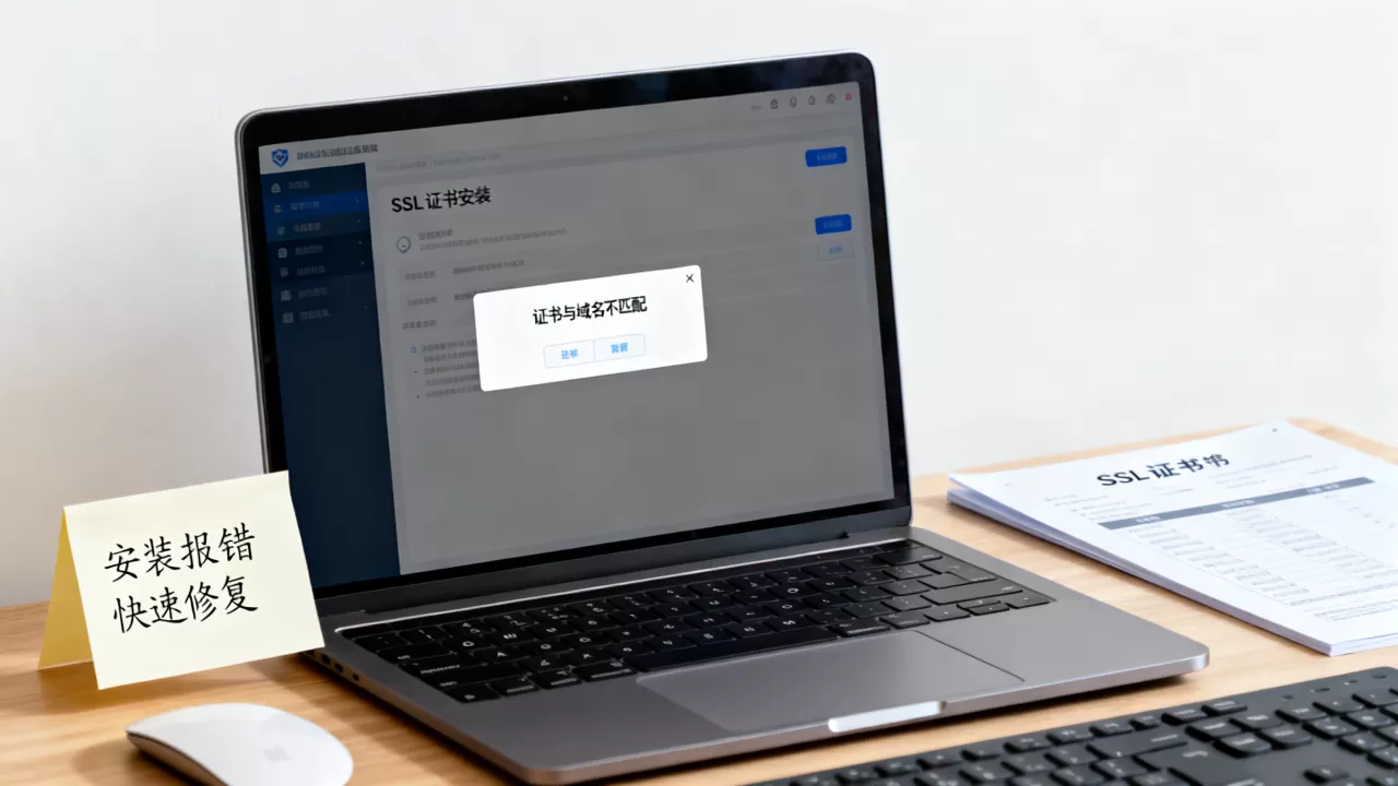 SSL证书与域名不匹配怎么解决？证书安装报错怎么快速修复