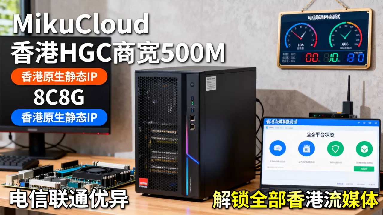 MikuCloud怎么样?MikuCloud香港HGC商宽 500M 8C8G 香港原生静态IP VPS测评:电信联通优异,解锁全部香港流媒体 MikuCloud怎么样?MikuCloud香港HGC商宽 500M 8C8G 香港原生静态IP VPS测评:电信联通优异,解锁全部香港流媒体