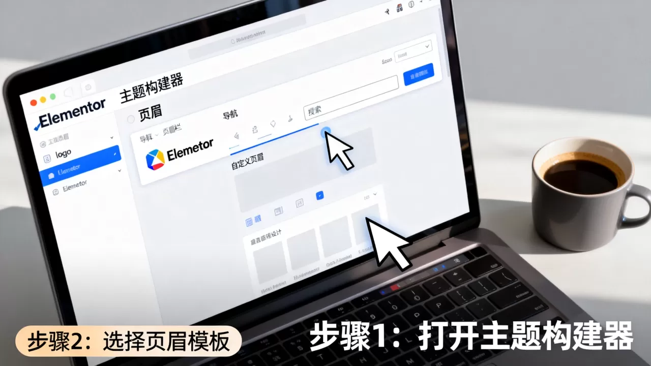 如何用Elementor创建自定义页眉页脚？Elementor主题构建器教程