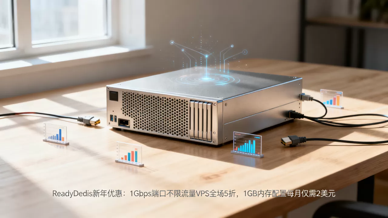 ReadyDedis新年优惠:1Gbps端口不限流量VPS全场5折,1GB内存配置每月仅需2美元 ReadyDedis新年优惠:1Gbps端口不限流量VPS全场5折,1GB内存配置每月仅需2美元