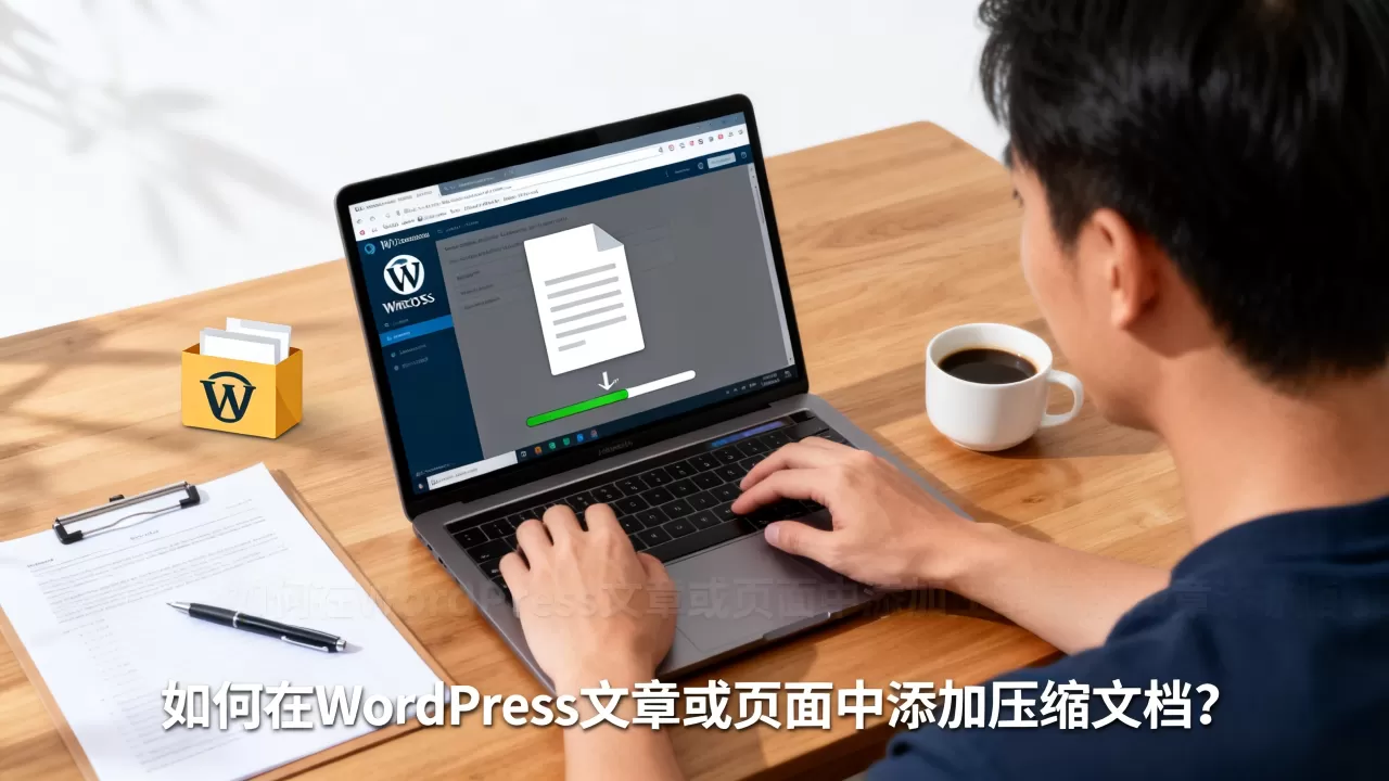 如何在WordPress文章或页面中添加压缩文档？