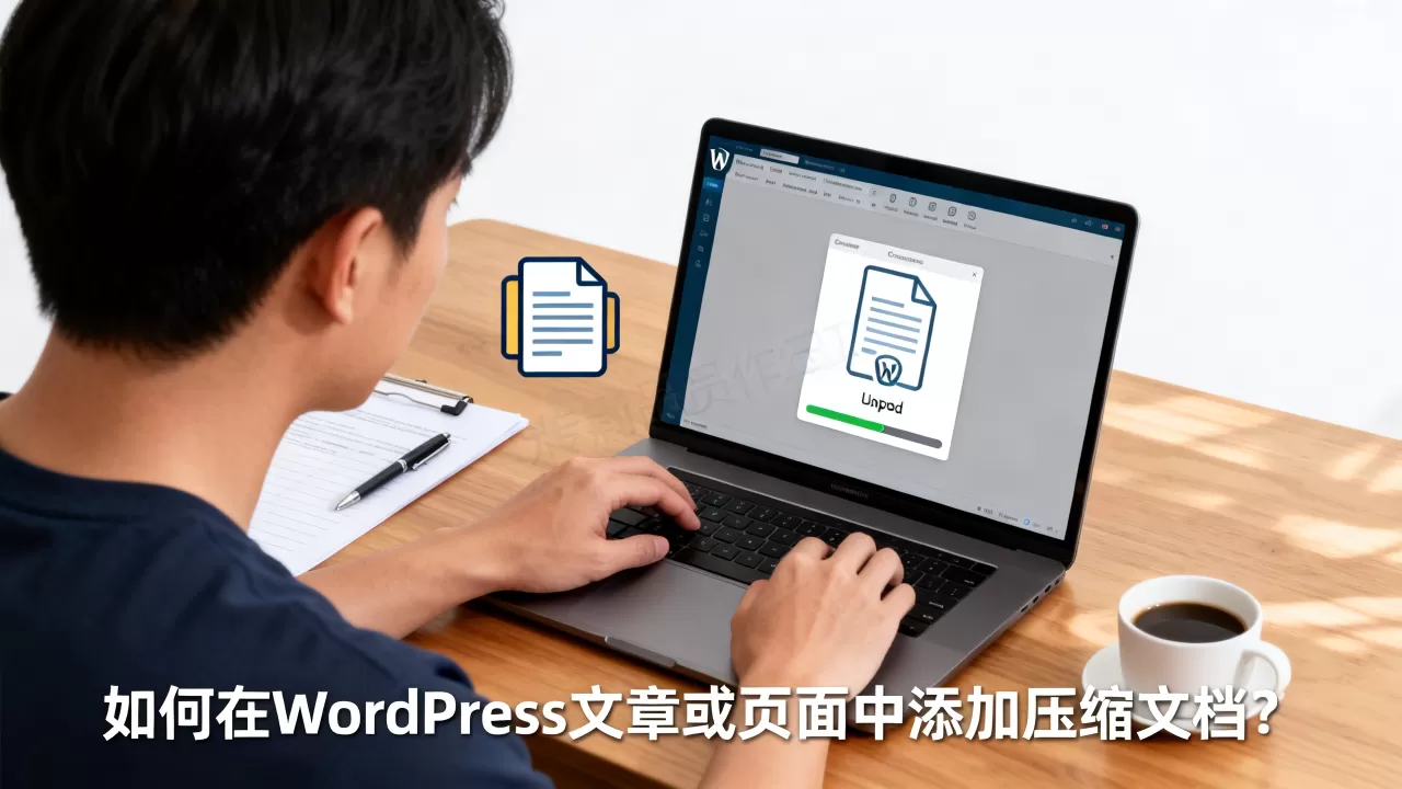 如何在WordPress文章或页面中添加压缩文档？