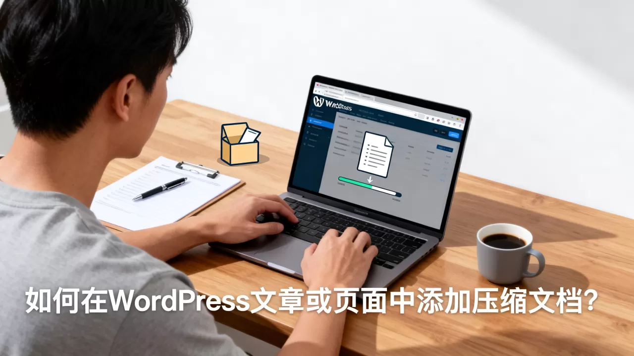 如何在WordPress文章或页面中添加压缩文档？