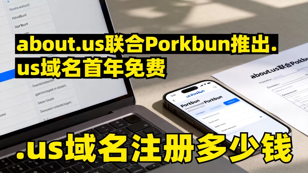 about.us联合Porkbun推出.us域名首年免费，.us域名注册多少钱