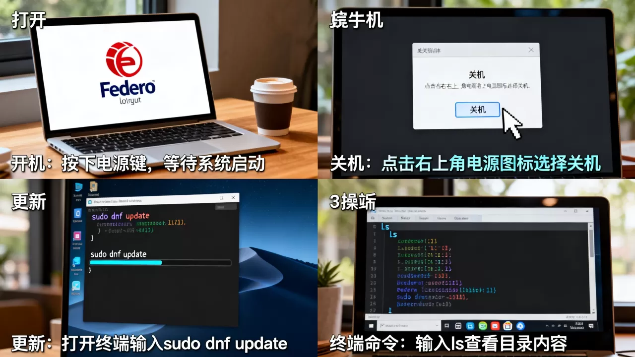 Fedora怎么打开、关机、更新和使用终端命令?Fedora新手入门教程 Fedora怎么打开、关机、更新和使用终端命令?Fedora新手入门教程