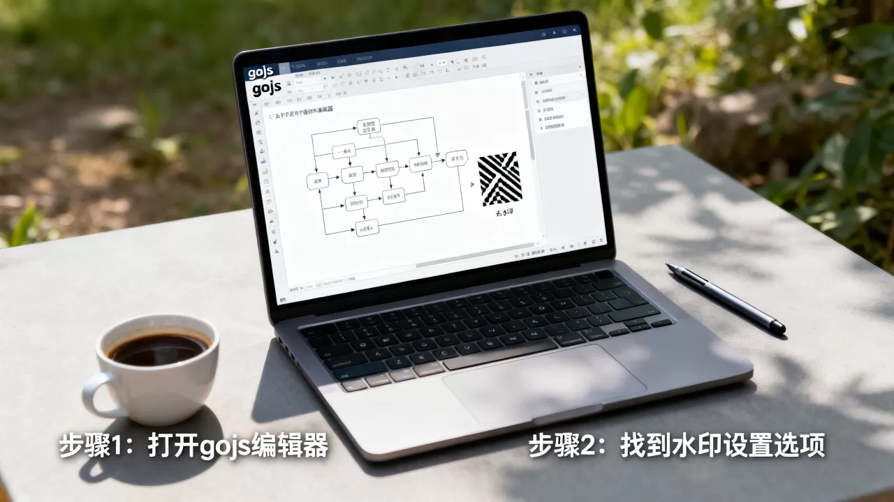 gojs去水印怎么操作？gojs流程图去掉水印方法