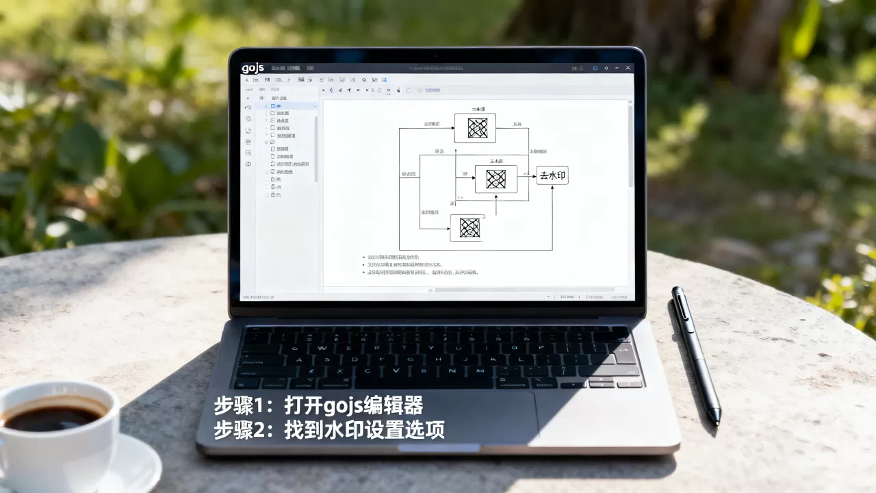 gojs去水印怎么操作？gojs流程图去掉水印方法