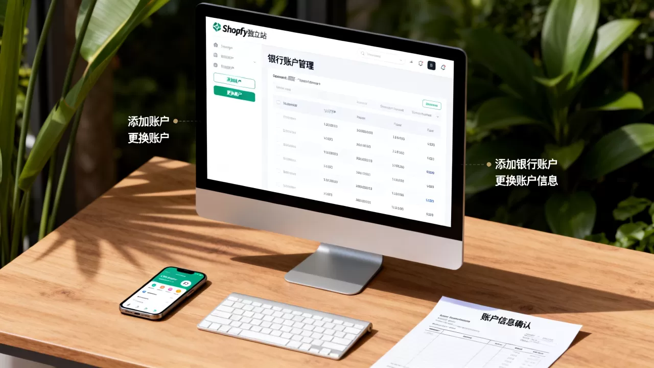 Shopify独立站如何添加或更换银行账户？